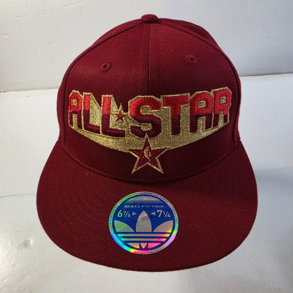 Adidas NBA All-Star Game 2011 Los Angeles 210 Fitted Hat Maroon Gold SM/MED NWT